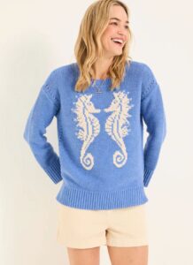 Blue MCS Seahorse Knitted Jumper 